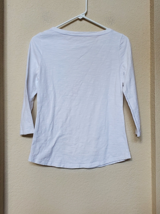 Talbots White Long-Sleeve Tee with Roman Holiday Scooter Graphic - Picture 4 of 5